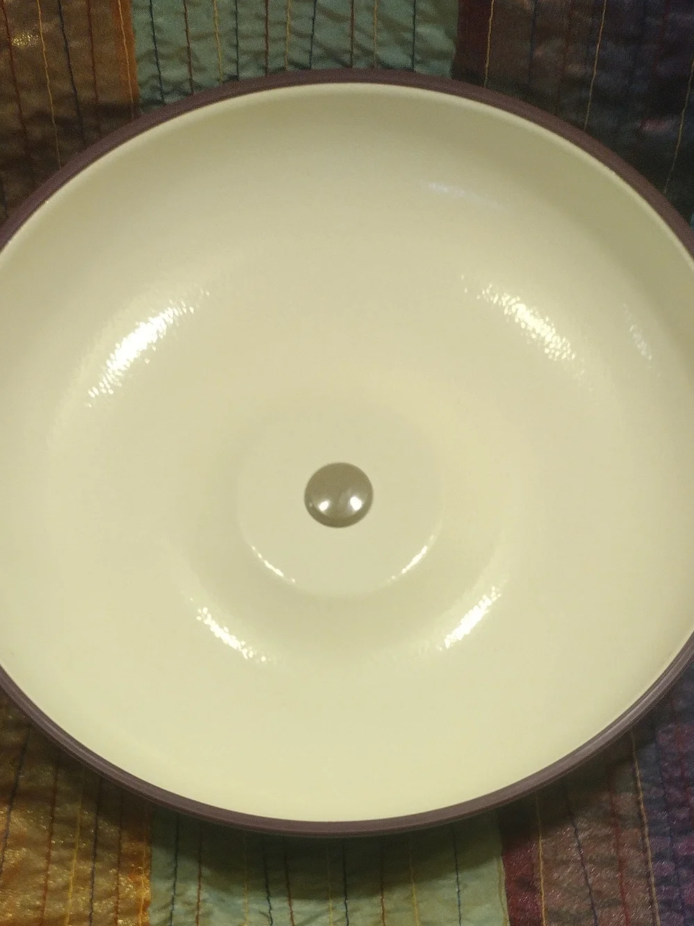 Purple and Cream Microwave Steamer with Lid